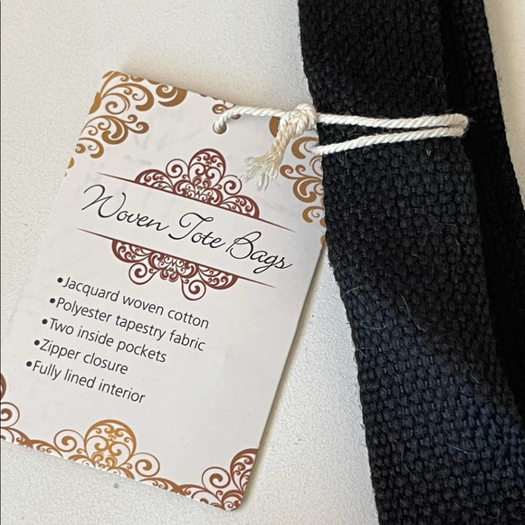 Bohemian Jacquard Woven Cotton Tote Bag 17”x 17” - Picture 5 of 6